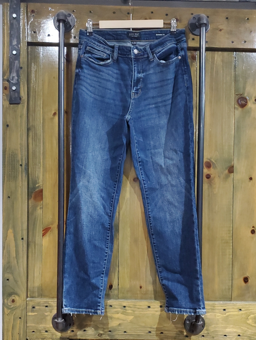 Judy Blue Women's Boyfriend Jeans - Dark & Medium Blue Wash